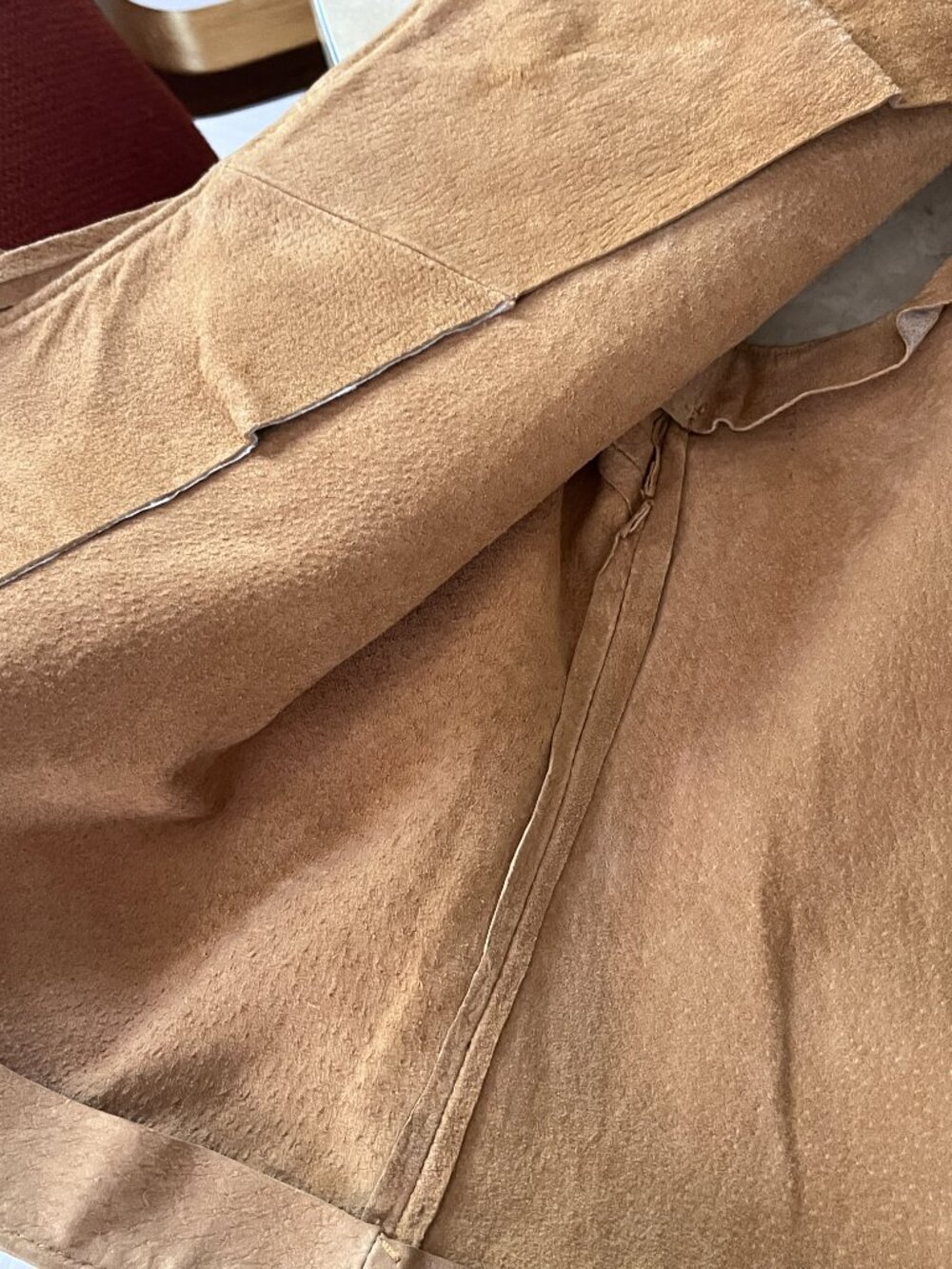Forever 21 Sz M Light Brown Suede Leather Open Front Fringe Vest - Picture 12 of 12